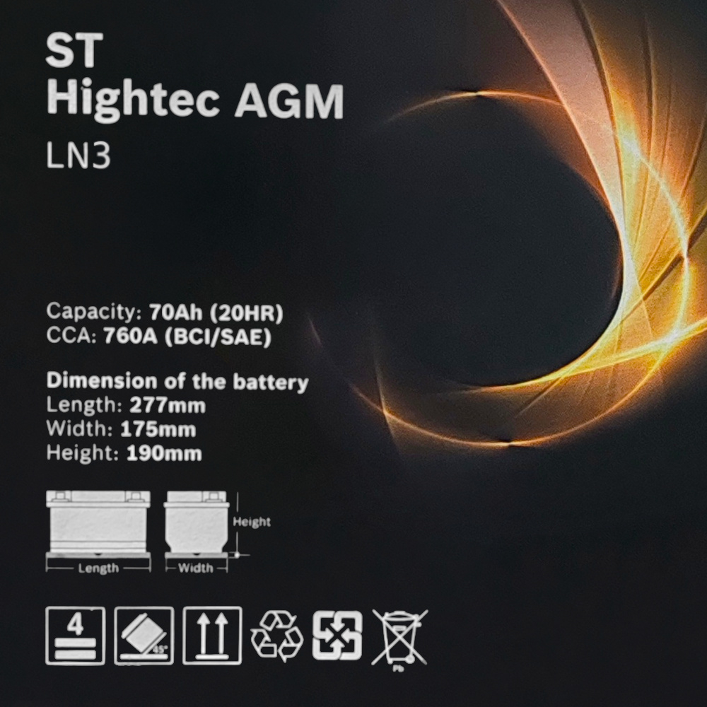 Bateria Bosch Ln3 Agm 70ah Start-stop