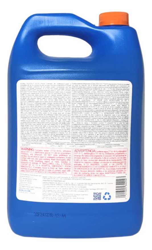 Refrigerante Acdelco Dex-cool Naranja 50/50