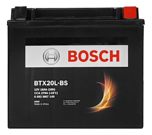 [0092M67140] BATERIA DE MOTO BOSCH BTX20L-BS 12V 18AH REF. M6024