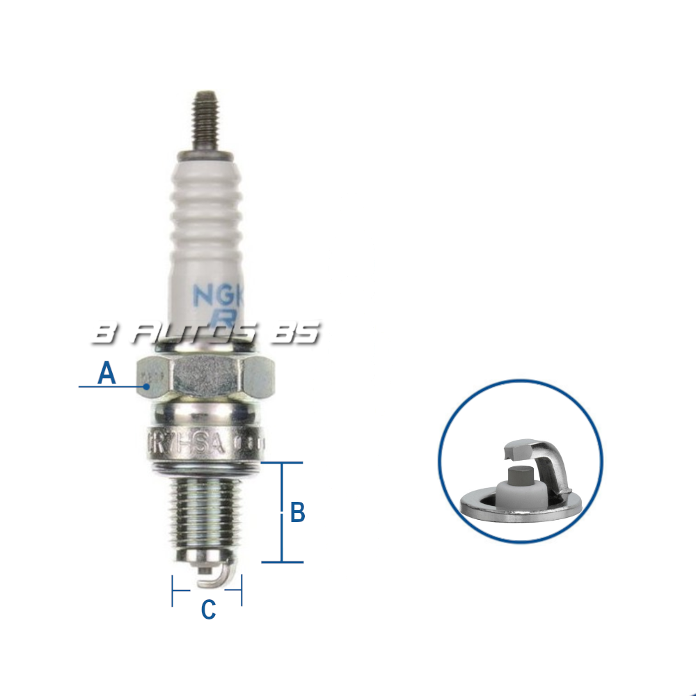 BUJIA NGK CR7HSA PARA MOTO AKT/ YAMAHA/ KYMCO REF. CR7HSA