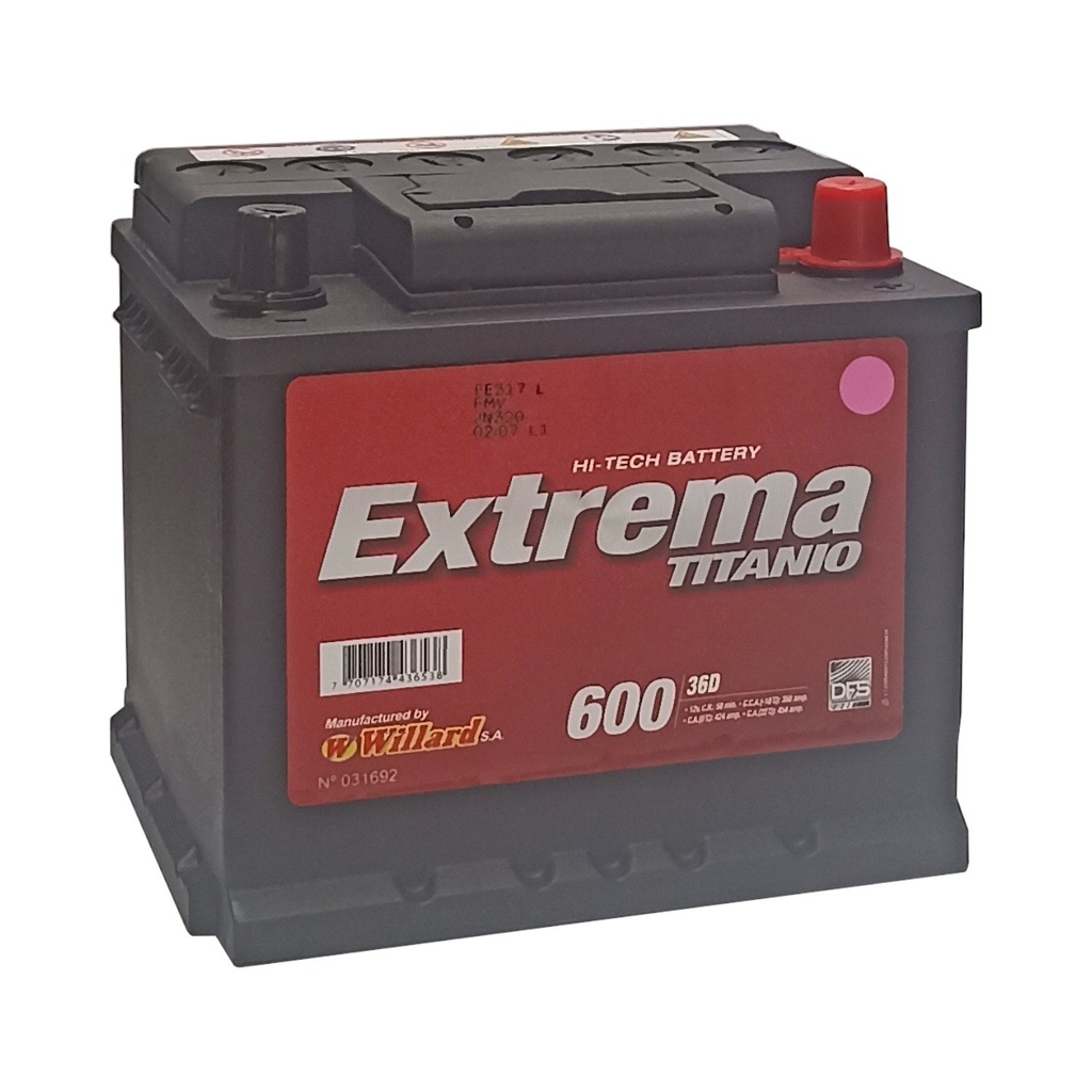 Bateria Willard 36D 600