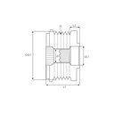 POLEA ALTERNADOR FORD FIESTA FOCUS MAZDA 3 1.6L  6C 28627 REF. 28627