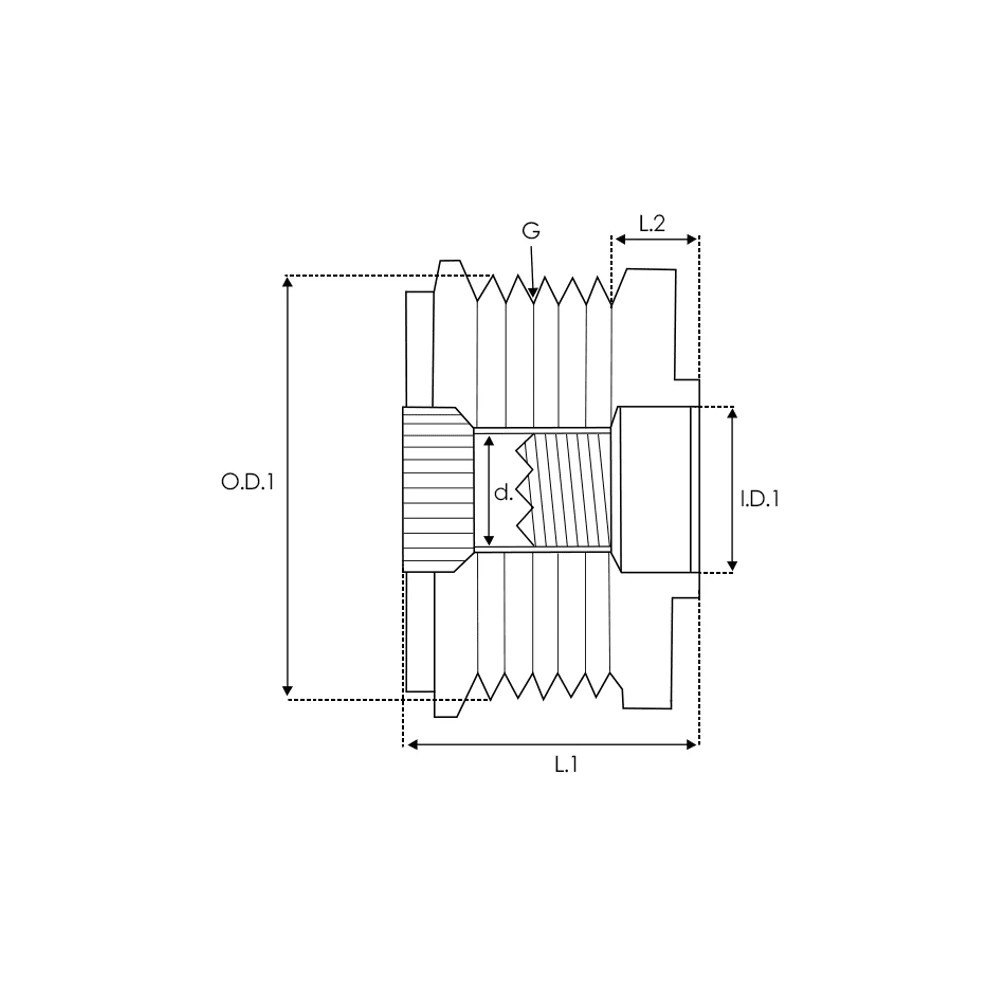 POLEA ALTERNADOR COMPATIBLE VOLKSWAGEN GOL SAVEIRO 6C 28631 REF. 28631