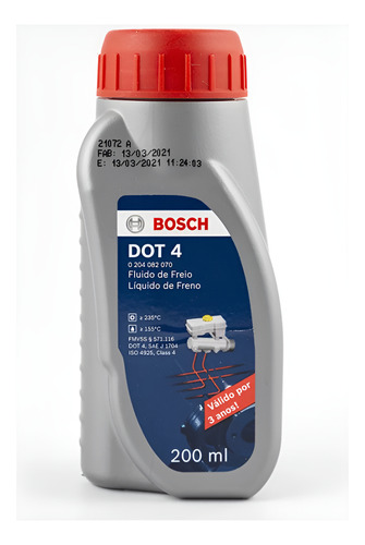 LIQUIDO FRENOS DOT4 200ML 1/4 0204082070 REF. 204082070