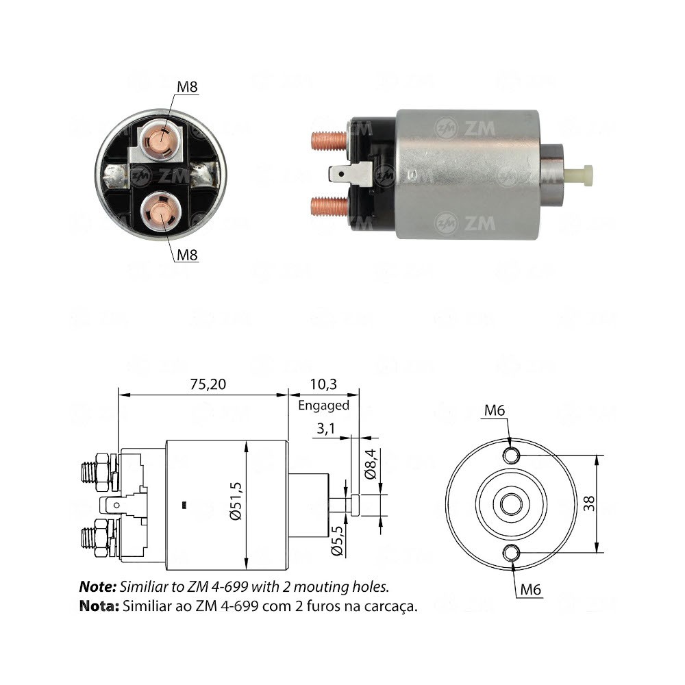 [ZM699] AUTOMATICO ARRANQUE ZM699 HYUNDAI, MAZDA REF. ZM699