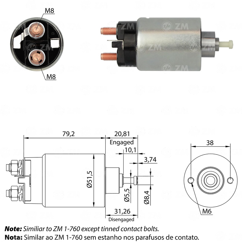 AUTOMATICO ARRANQUE ZM760 FORD REF. ZM760