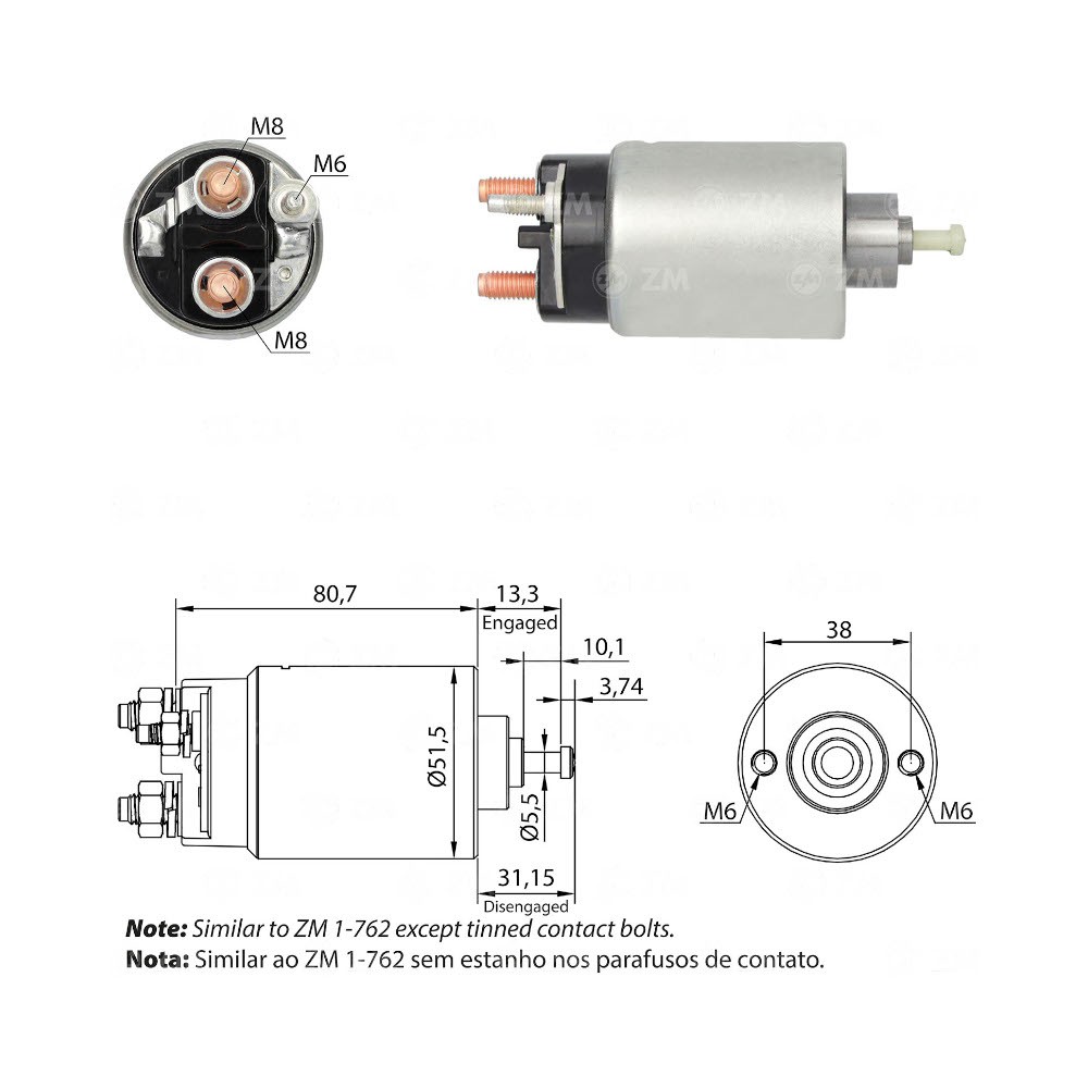 [ZM762] AUTOMATICO ARRANQUE ZM762 FORD REF. ZM762