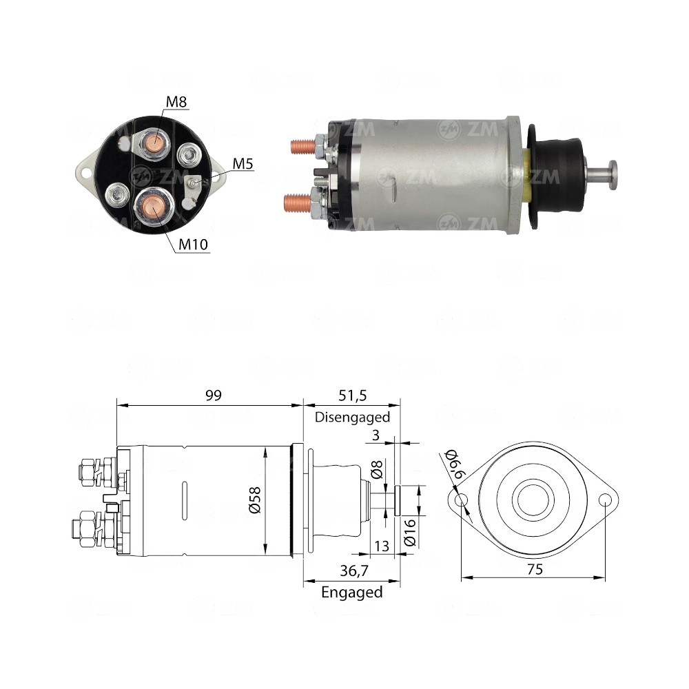 AUTOMATICO ARRANQUE ZM805 DELCO REMY REF. ZM805