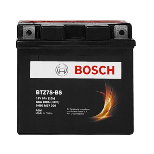 [M6004] BATERIA DE MOTO BOSCH BTZ7S-BS 12V 6AH REF. M6004