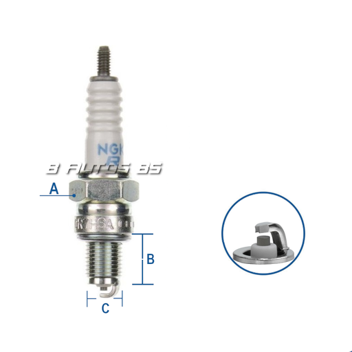 [CR7HSA] BUJIA NGK CR7HSA PARA MOTO AKT/ YAMAHA/ KYMCO REF. CR7HSA