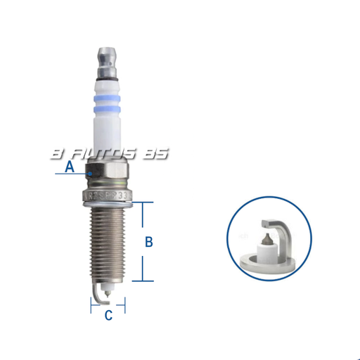 [VR7SPP33 (0242135524)] BUJIA BOSCH VR7SPP33 NISSAN TIIDA REF. VR7SPP33 (0242135524)
