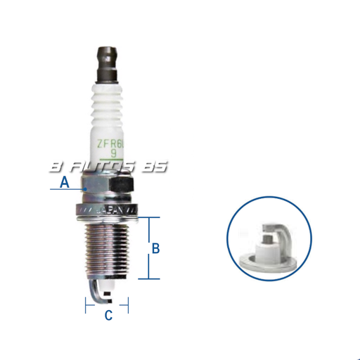[ZFR6U-9] BUJIA NGK ZFR6U-9 CHEVROLET REF. ZFR6U-9