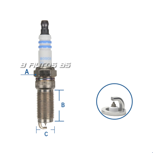 [HR7NII332W] BUJIA BOSCH HR7NII332W IRIDIO FORD/ MAZDA/ VOLVO REF. HR7NII332W