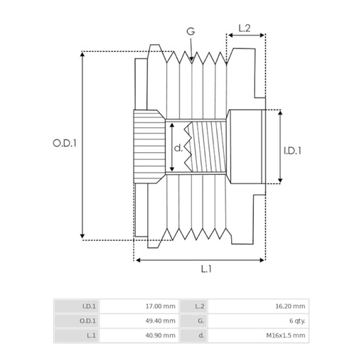 [28767] POLEA ALTERNADOR PEUGEOT, CITROEN REF. 28767