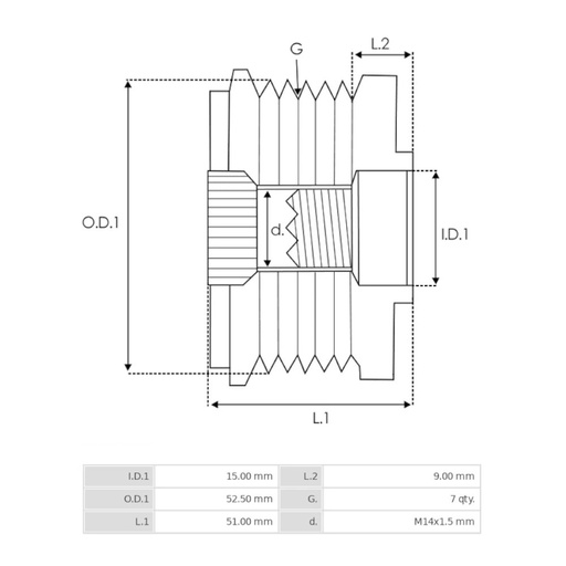 [28786A] POLEA ALTERNADOR TOYOTA PRADO TXL REF. 28786A