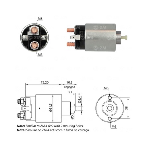 [ZM699] AUTOMATICO ARRANQUE ZM699 HYUNDAI, MAZDA REF. ZM699