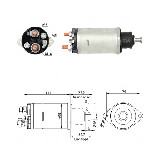 [ZM810] AUTOMATICO ARRANQUE ZM810 DELCO REMY REF. ZM810